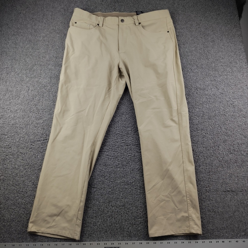Greg Norman Golf Pants Mens 36x29 Performance Stretch Tan Khaki